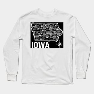 Iowa Map Long Sleeve T-Shirt